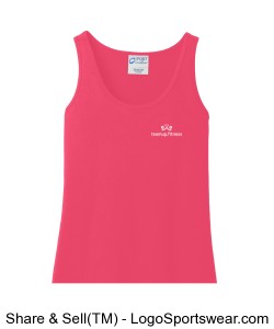 Ladies 100% Cotton Tank Top - Neon Pink Design Zoom